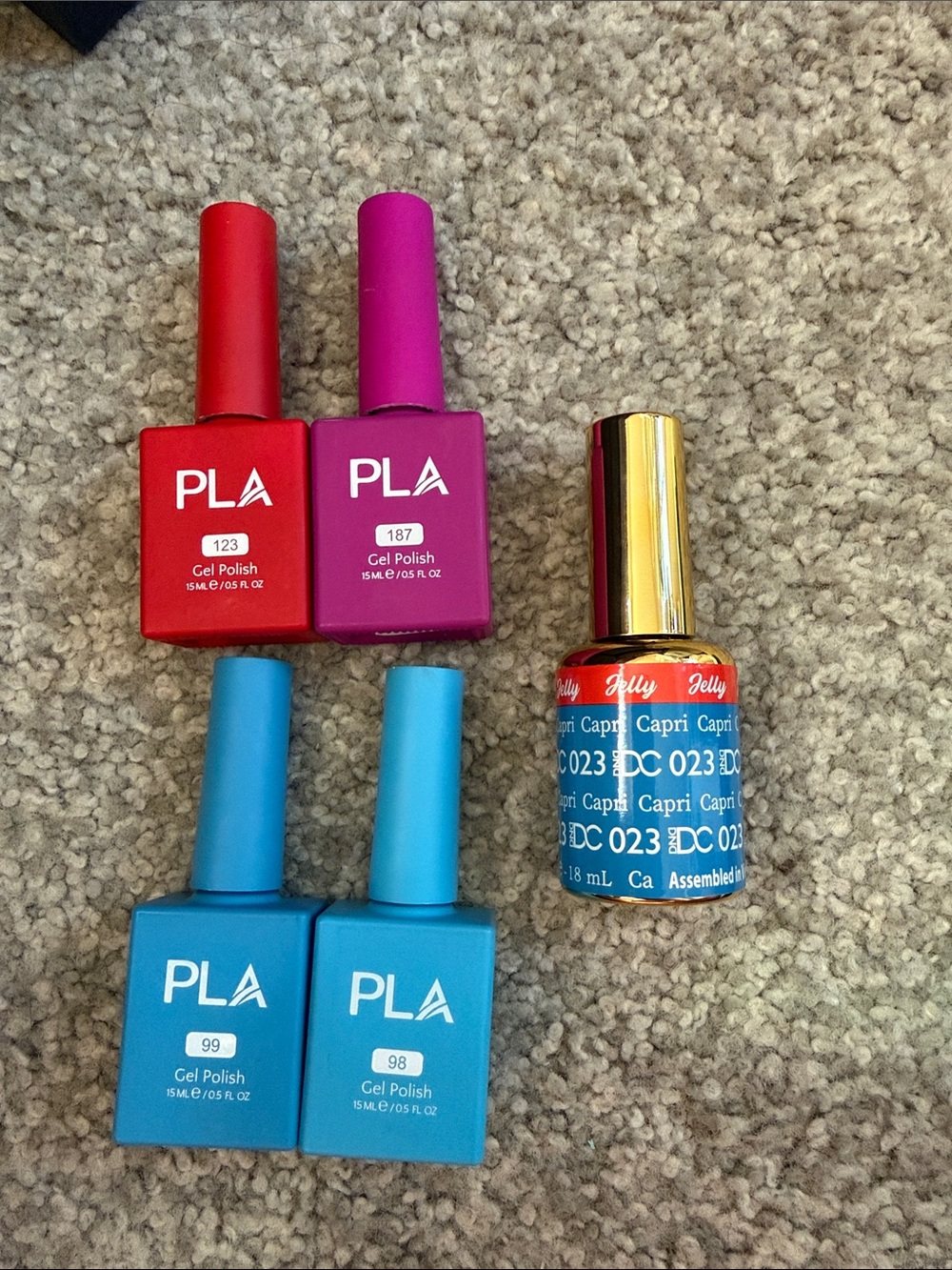 PLA Gel Nail Polish Set - Red, Pink & Teal Shades
